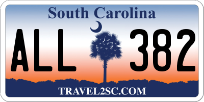 SC license plate ALL382