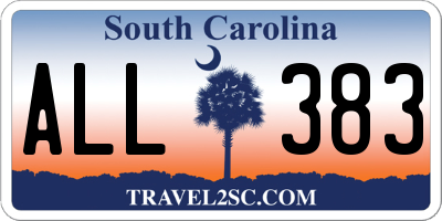 SC license plate ALL383