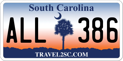 SC license plate ALL386