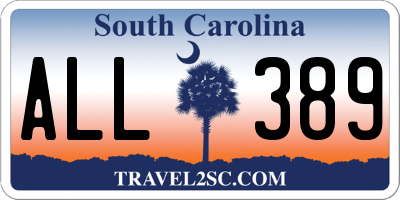 SC license plate ALL389