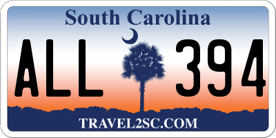 SC license plate ALL394