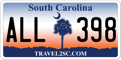 SC license plate ALL398