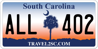 SC license plate ALL402