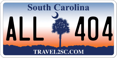 SC license plate ALL404