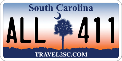 SC license plate ALL411