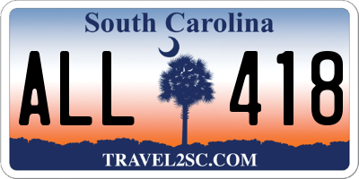 SC license plate ALL418