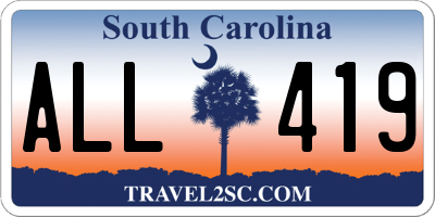 SC license plate ALL419