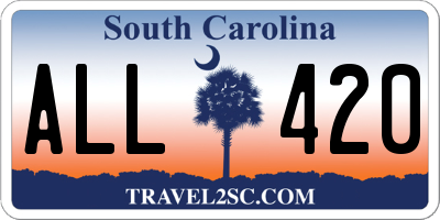 SC license plate ALL420