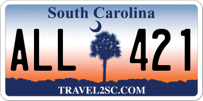 SC license plate ALL421