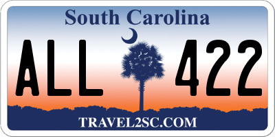 SC license plate ALL422