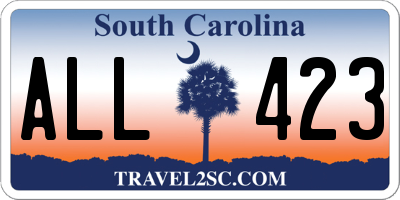SC license plate ALL423