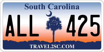SC license plate ALL425