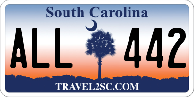 SC license plate ALL442