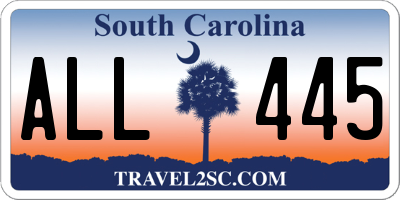 SC license plate ALL445