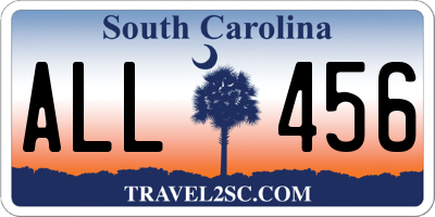SC license plate ALL456