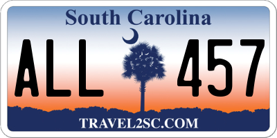 SC license plate ALL457