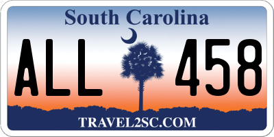 SC license plate ALL458
