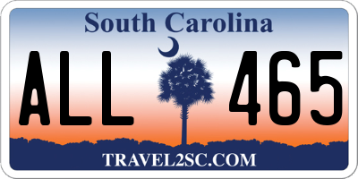 SC license plate ALL465