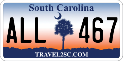 SC license plate ALL467