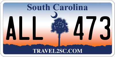 SC license plate ALL473