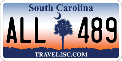 SC license plate ALL489