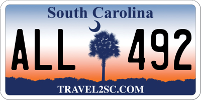 SC license plate ALL492