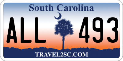 SC license plate ALL493