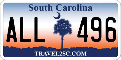SC license plate ALL496