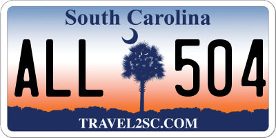 SC license plate ALL504