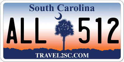SC license plate ALL512