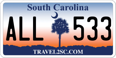 SC license plate ALL533