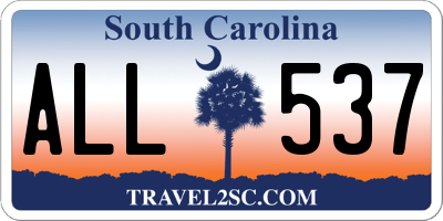SC license plate ALL537