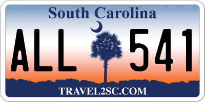 SC license plate ALL541