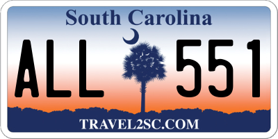 SC license plate ALL551