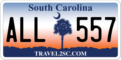 SC license plate ALL557