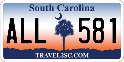 SC license plate ALL581