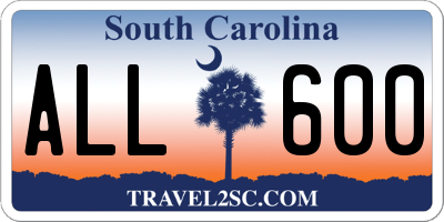 SC license plate ALL600