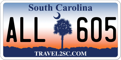 SC license plate ALL605