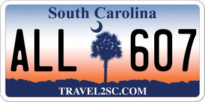 SC license plate ALL607