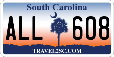 SC license plate ALL608