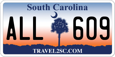 SC license plate ALL609