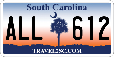 SC license plate ALL612