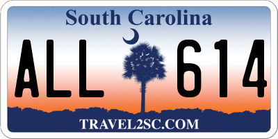 SC license plate ALL614