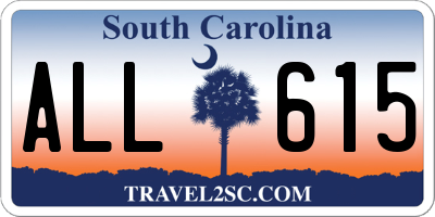 SC license plate ALL615