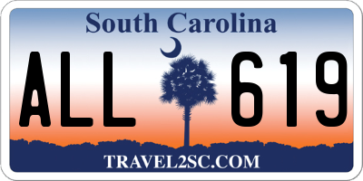 SC license plate ALL619