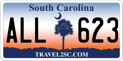 SC license plate ALL623