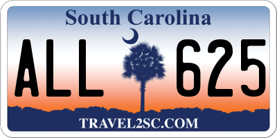 SC license plate ALL625
