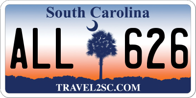 SC license plate ALL626