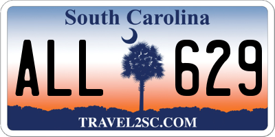 SC license plate ALL629