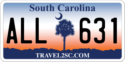 SC license plate ALL631